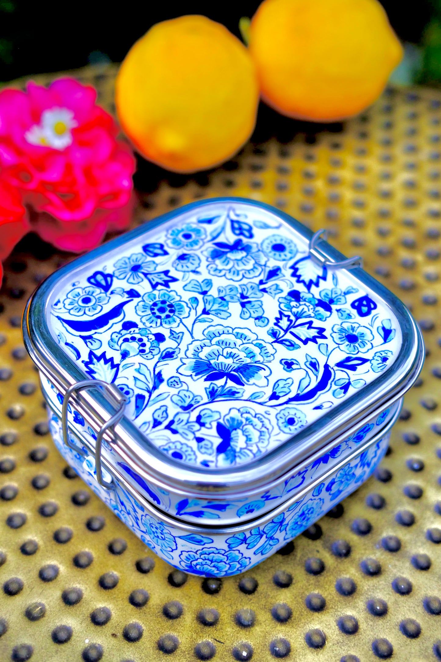 Porcelain Dreams - Hand Painted Stainless Steel Lunchbox