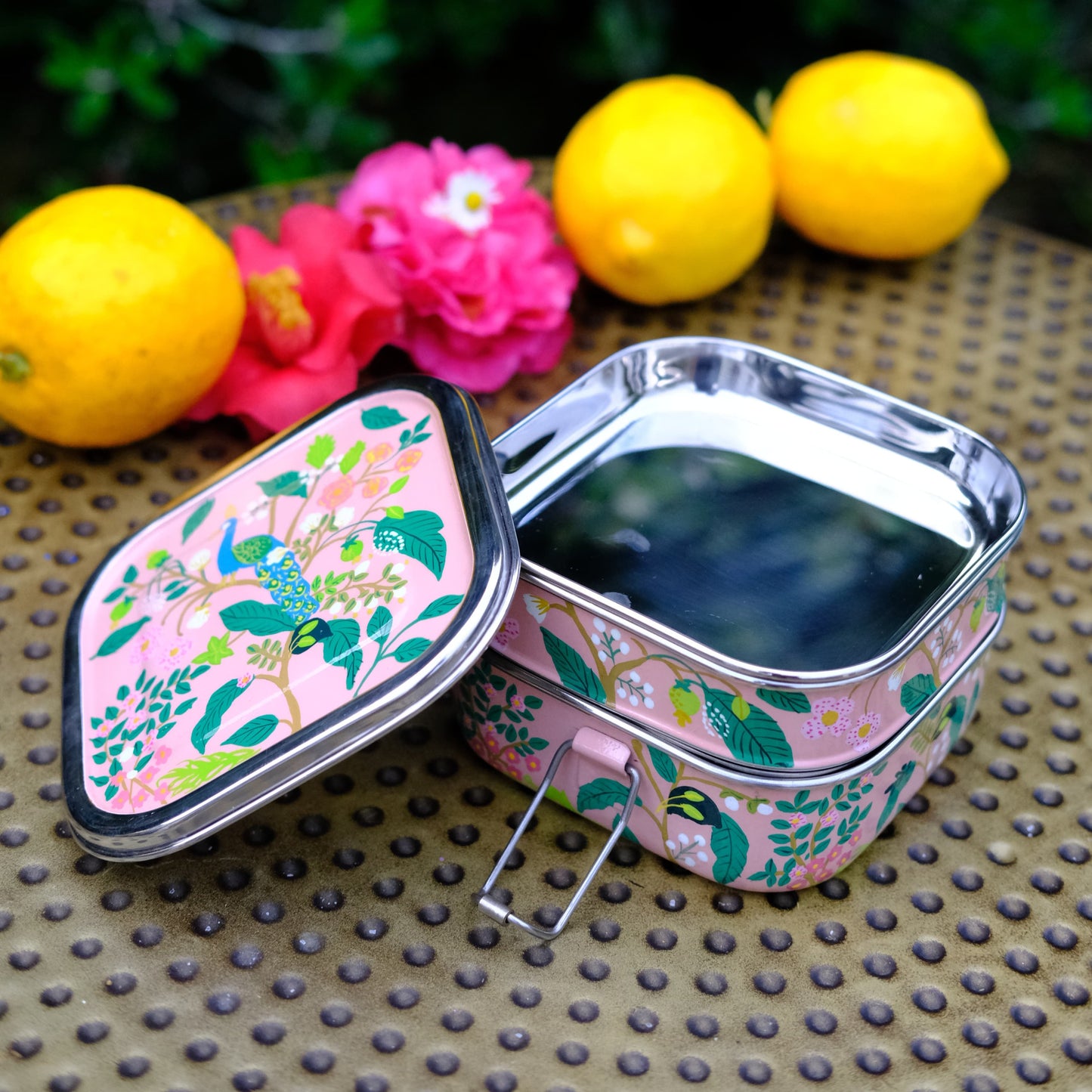Peacock Party - Hand Painted Stainless Steel Lunchbox