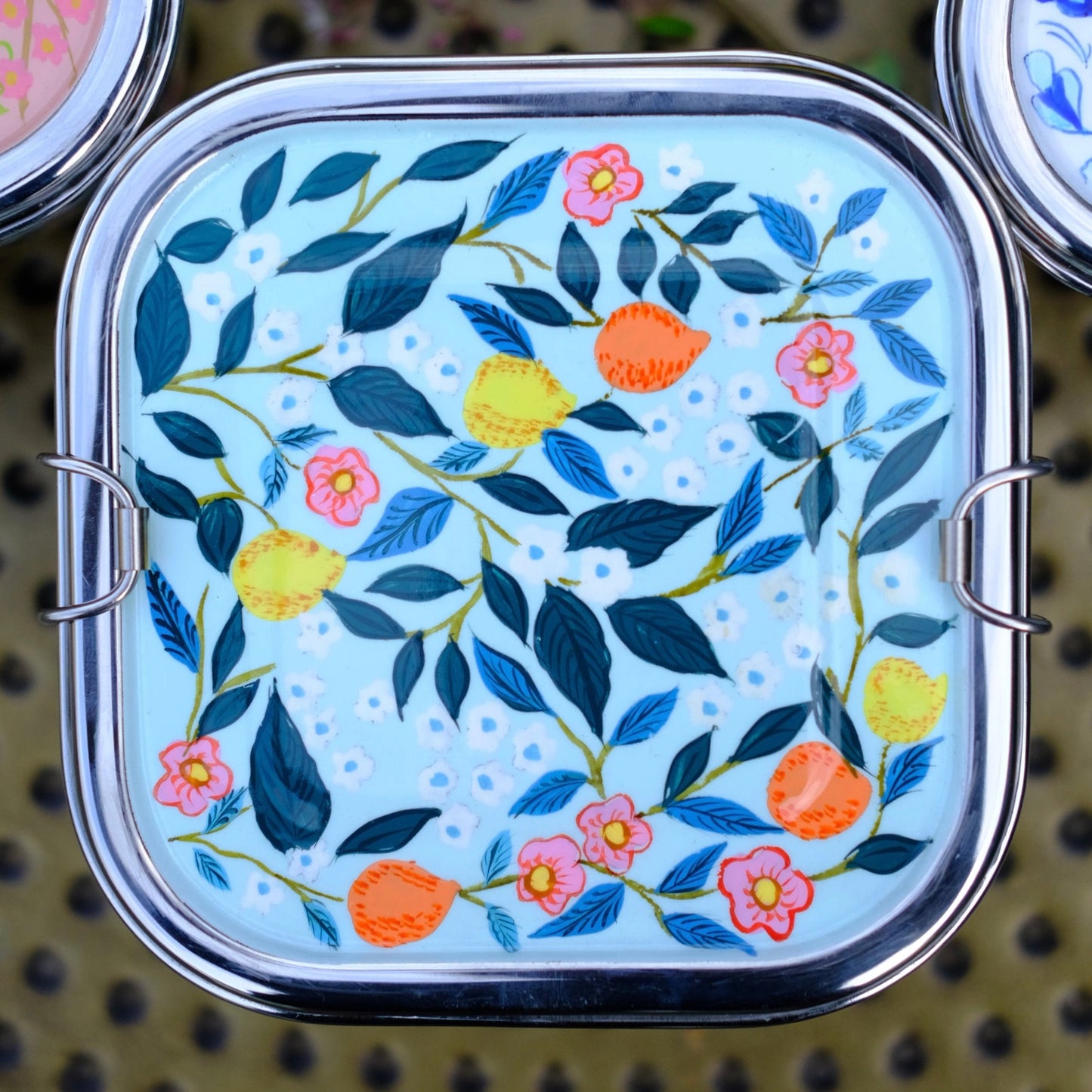 Lemon Skies - Hand Painted Stainless Steel Lunchbox