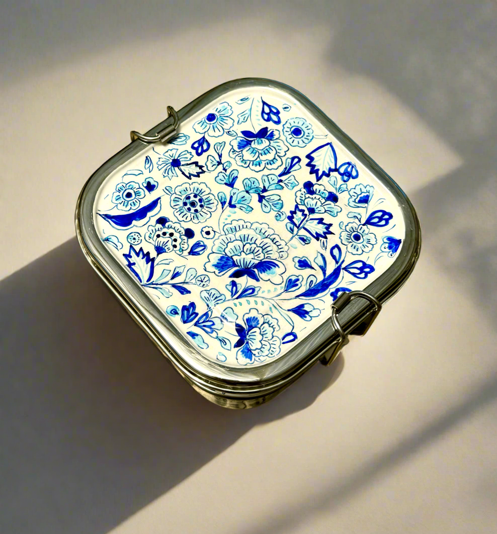 Porcelain Dreams - Hand Painted Stainless Steel Lunchbox